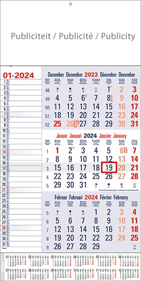 3-Maandskalender 2023 Memo met jaaroverzicht