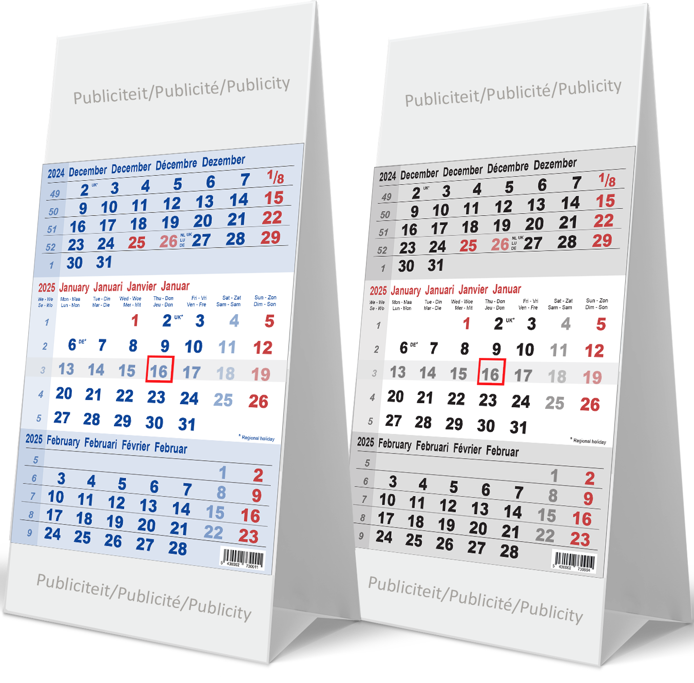 Kantoorkalender 2023 3-maand 12p 10x21cm