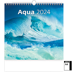 Muurkalender Deco 2024 Aqua