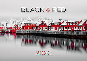 Muurkalender 2023 Black & Red 13p 45x38cm Cover