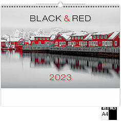 Muurkalender Deco 2023 Black & Red