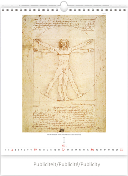 Kunstkalender 2021 Leonardo Da Vinci 13p 45x59cm