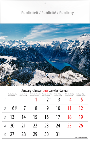 Muurkalender 2025 Serenity 13p 30x47cm