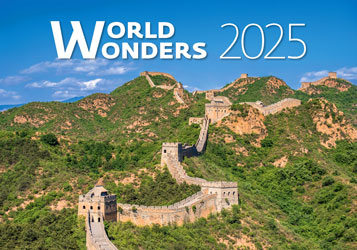 Muurkalender 2025 World Wonders 13p 45x38cm Cover