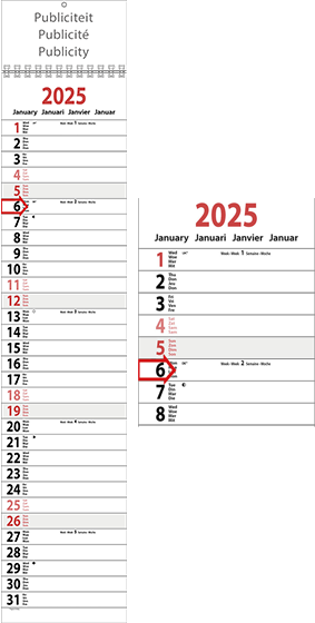 Strookkalender 2025 XL 12p